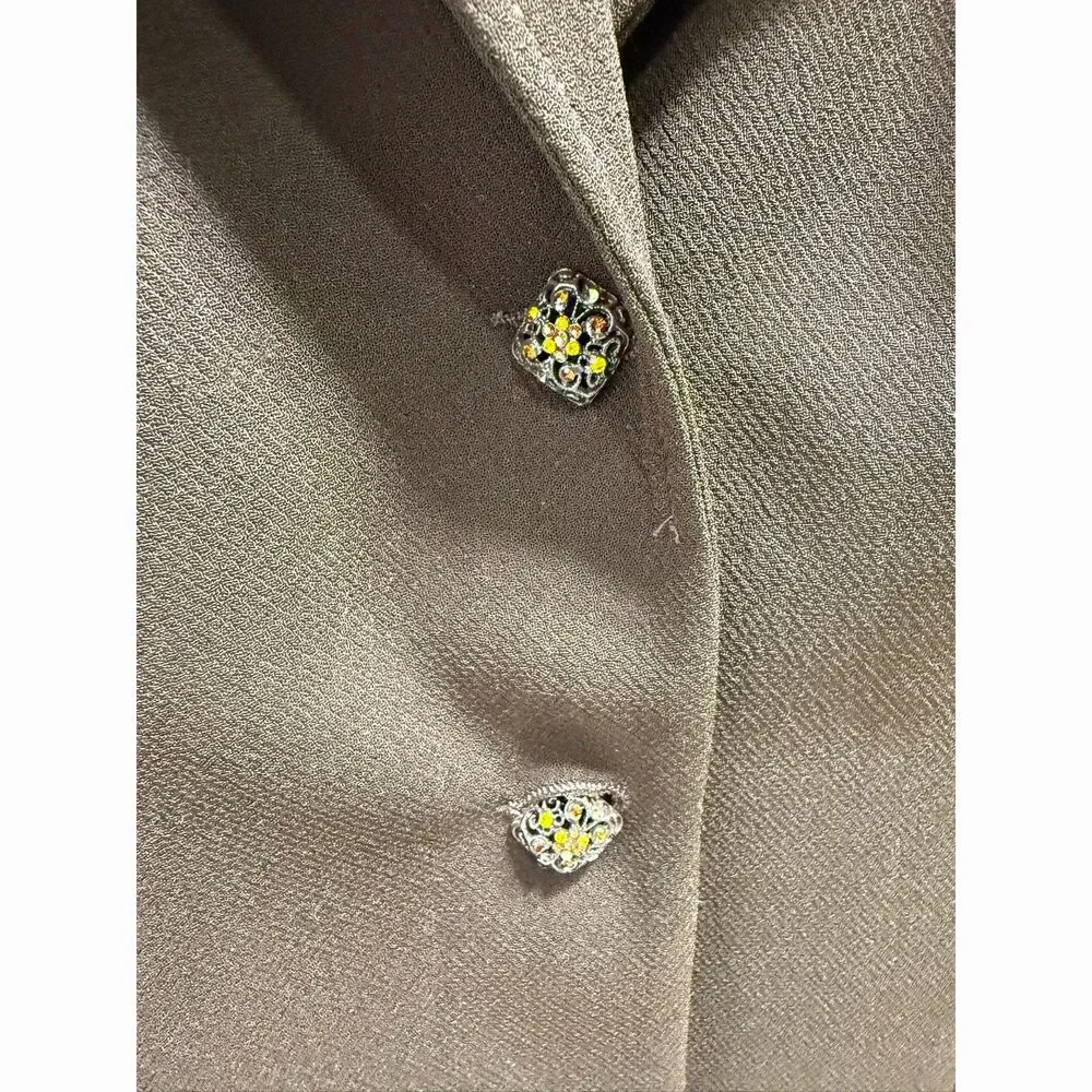 Lily & Taylor Vintage Made in USA brown embellished skirt suit set - Picture 5 of 12